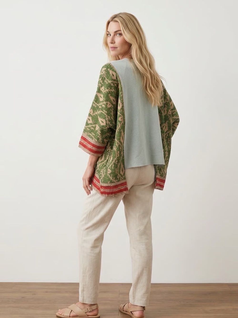 Handcrafted Upcycled GOOSE Kantha Tunic NWT One Size - Picture 5 of 10